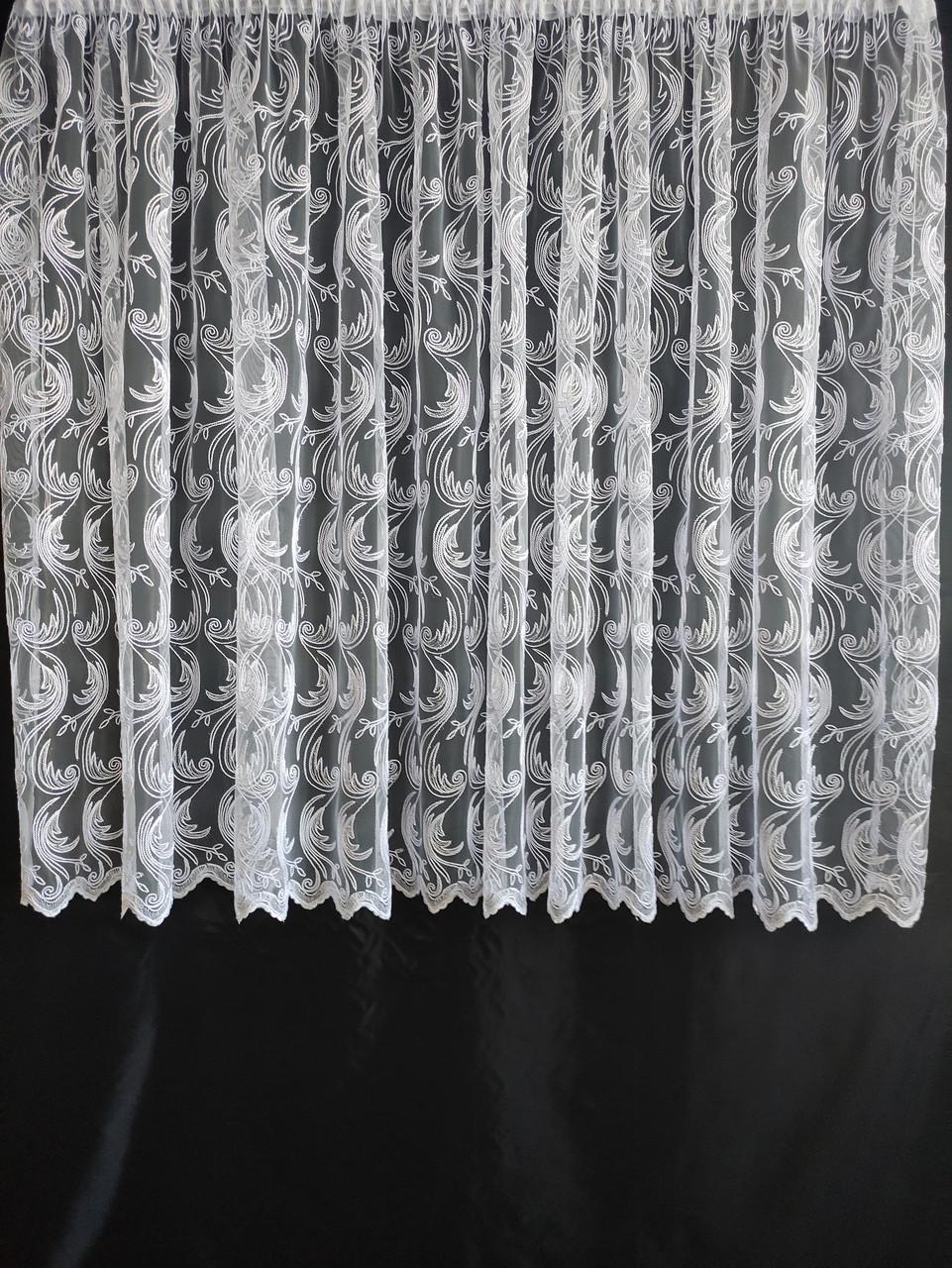 Занавески кухонные фатиновые с вышивкой 325х140 см (фкб-140заг)