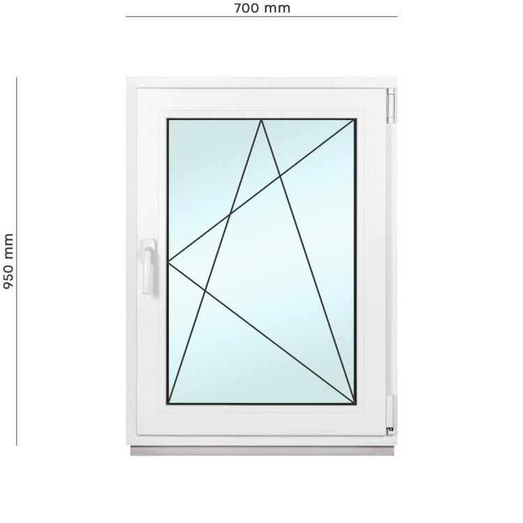 Окно металлопластиковое Framex поворотно-откидное с правым открытием 700х950 мм Белый - фото 2