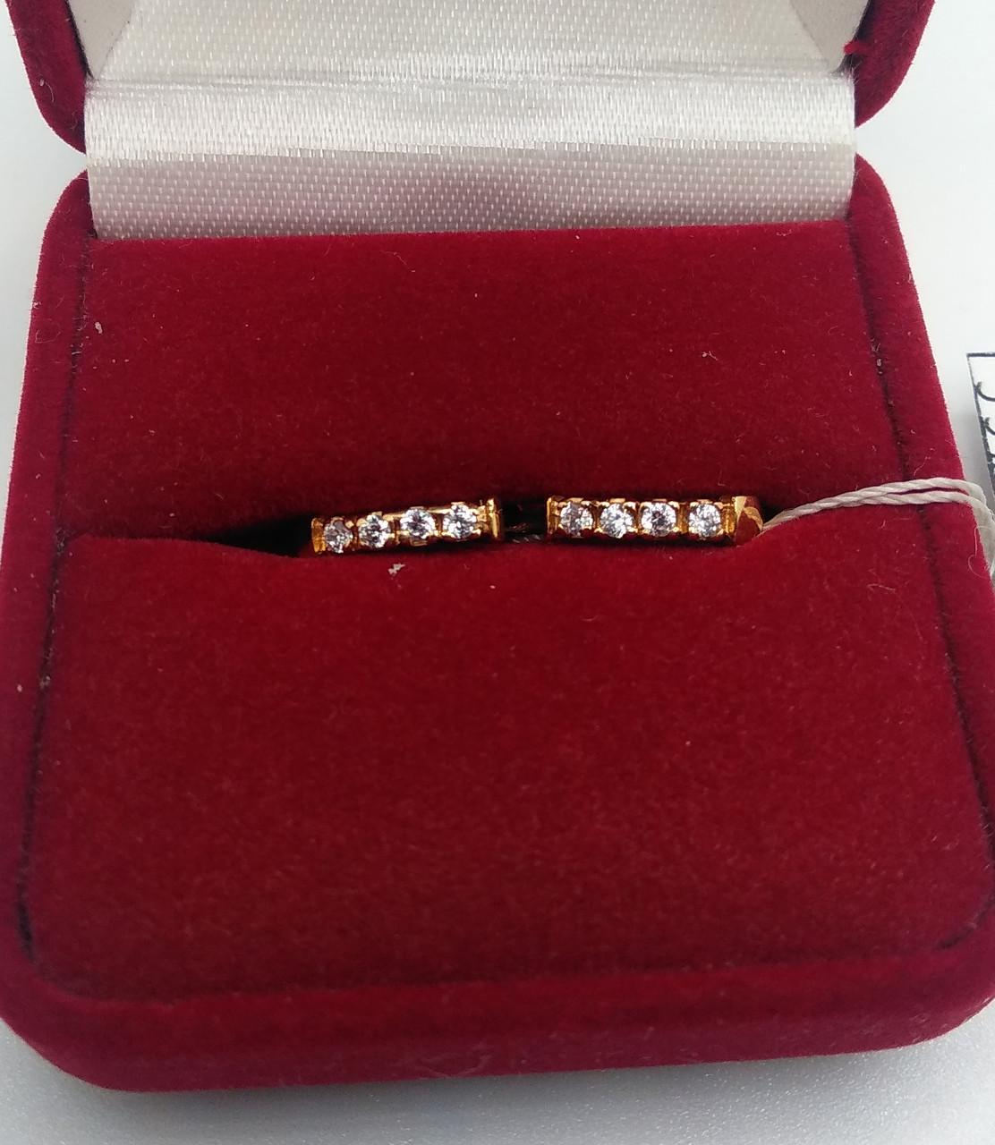 Серьги золото дорожка белый 585° 1,93 г (с00070)