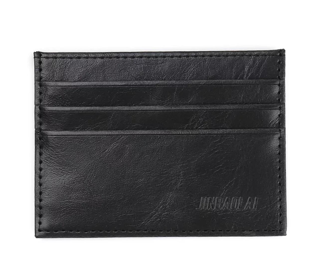 Картхолдер-визитница Leather в классическом стиле Черный (726170591)
