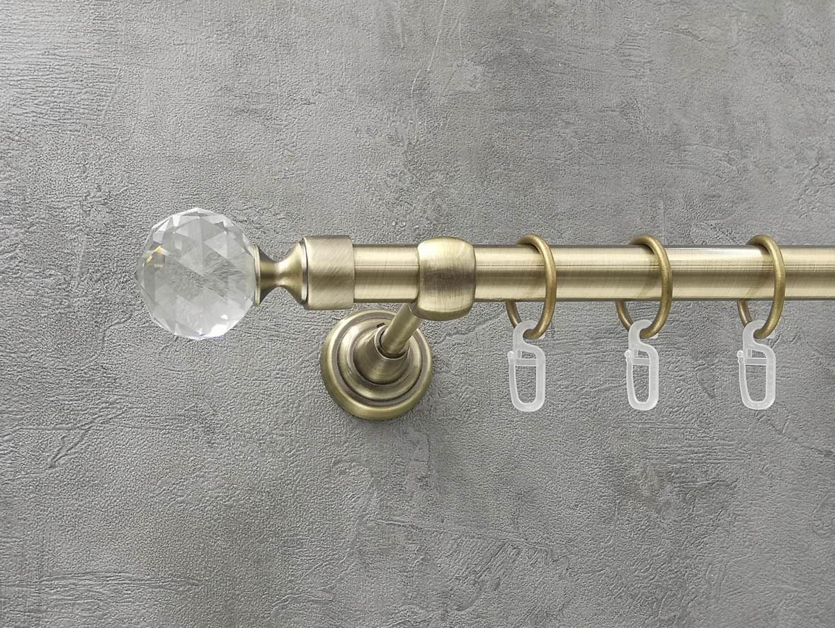 Карниз Quadrum Люмиера гладкая штанга одинарный открытый 19 мм 240 см антик (46976190)