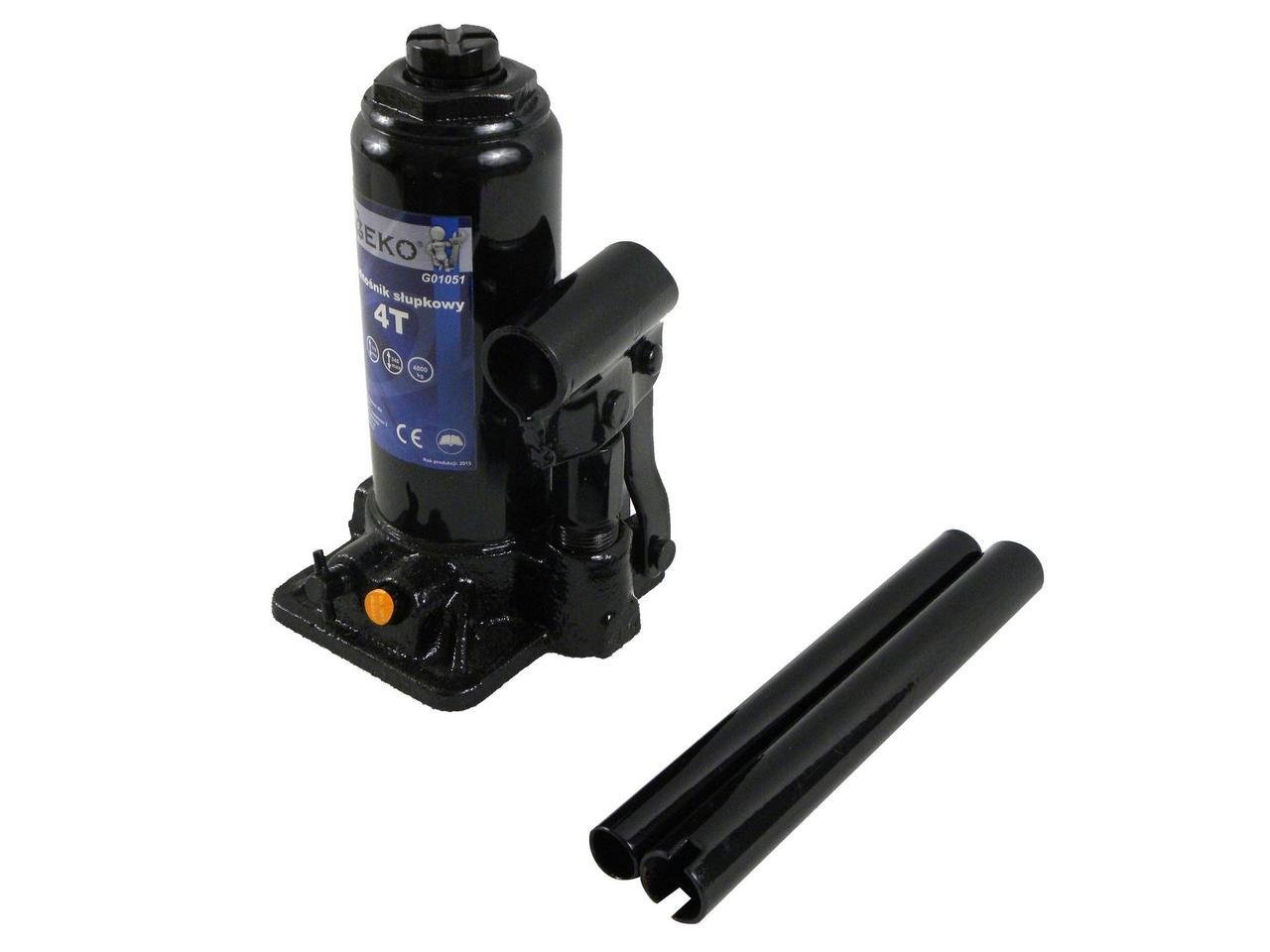 Домкрат гідравлічний GeKo пляшковий 4 тонни (G01051) - фото 1 Домкрат гідравлічний GeKo пляшковий 4 тонни (G01051) - фото 1