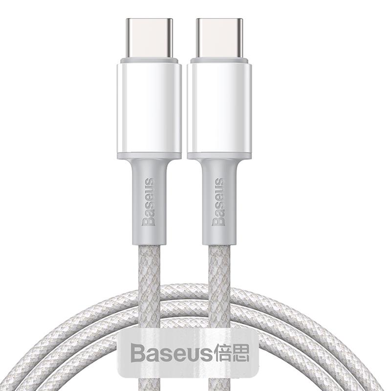 Кабель Baseus High Density Braided Type-C to Type-C 100 W 1 м Белый (CATGD-02)