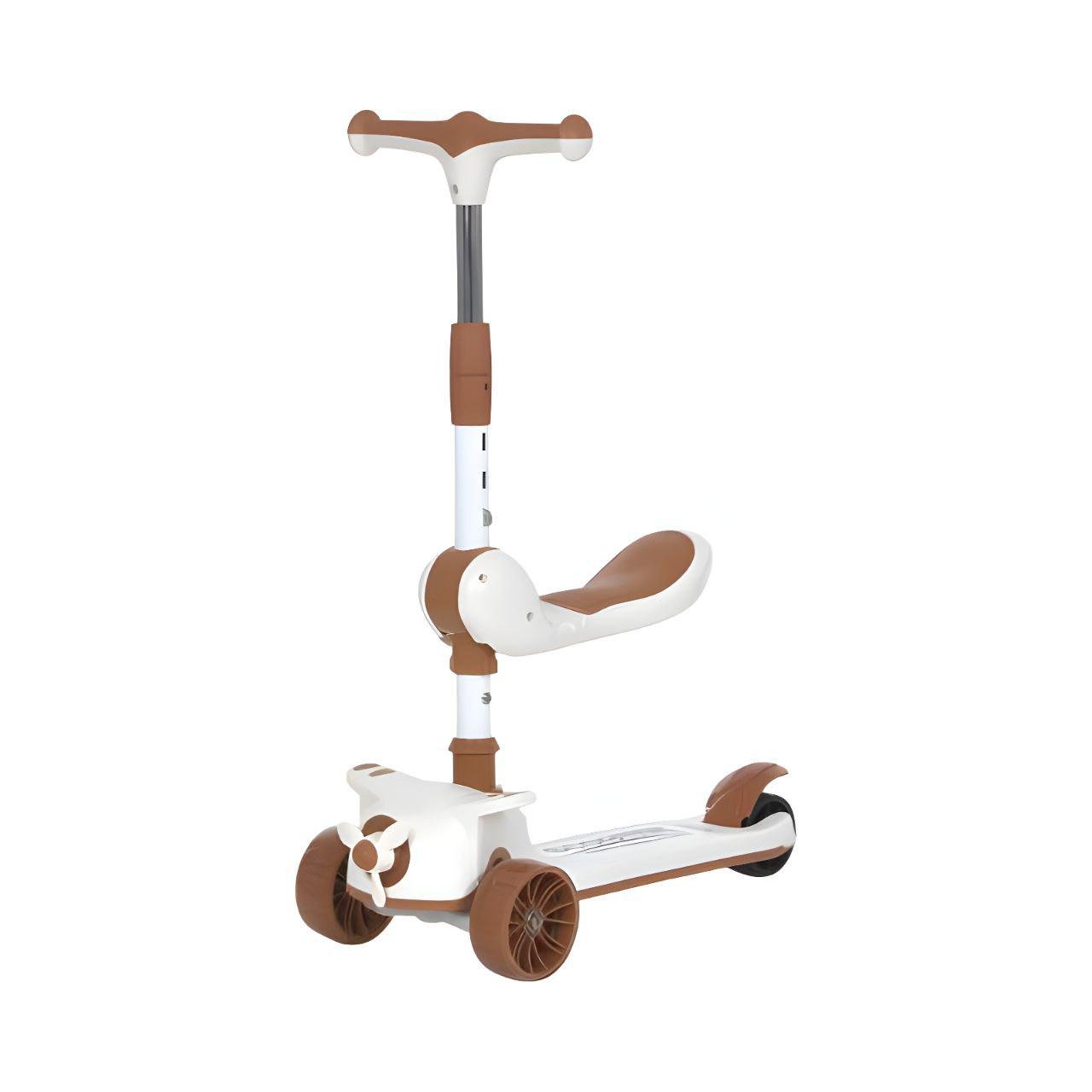 Самокат JR 3-091 3в1 металл/пластик с подсветкой и музыкой Коричневый (25147697)