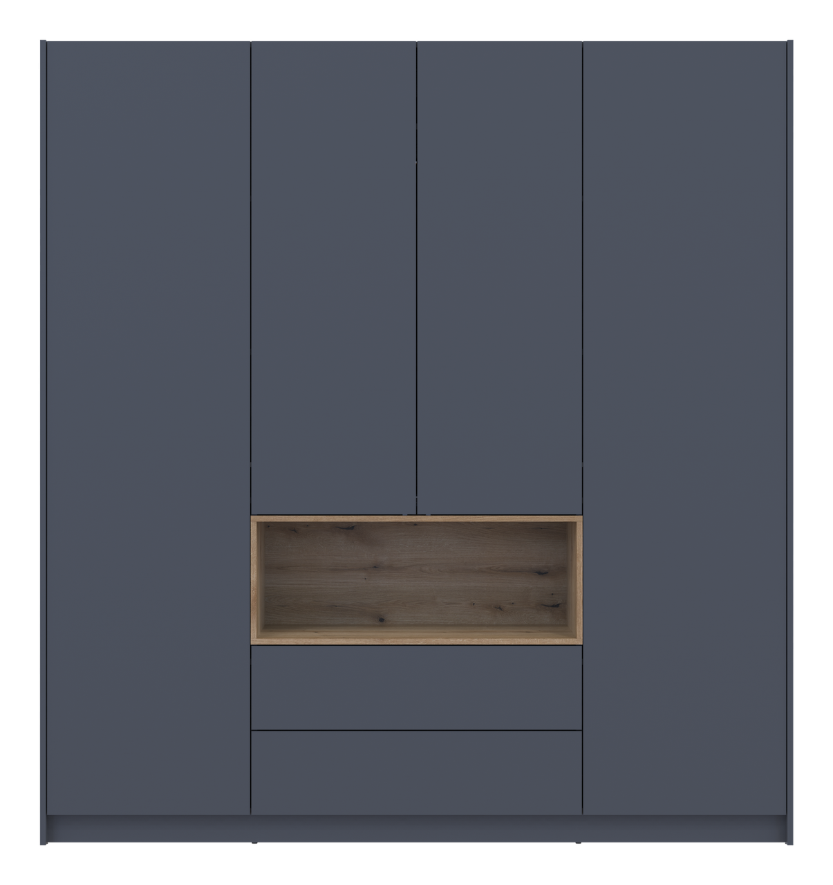 Шкаф для одежды Doros Дейл 4 ДСП с нишей 206х52х220 см Графит/Дуб эвок (80737724)