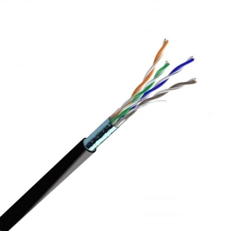 Кабель витая пара ЗЗЦ м PE 4х2х0,5 24 AWG cat.5e FTP медный наружный 305 м Черный