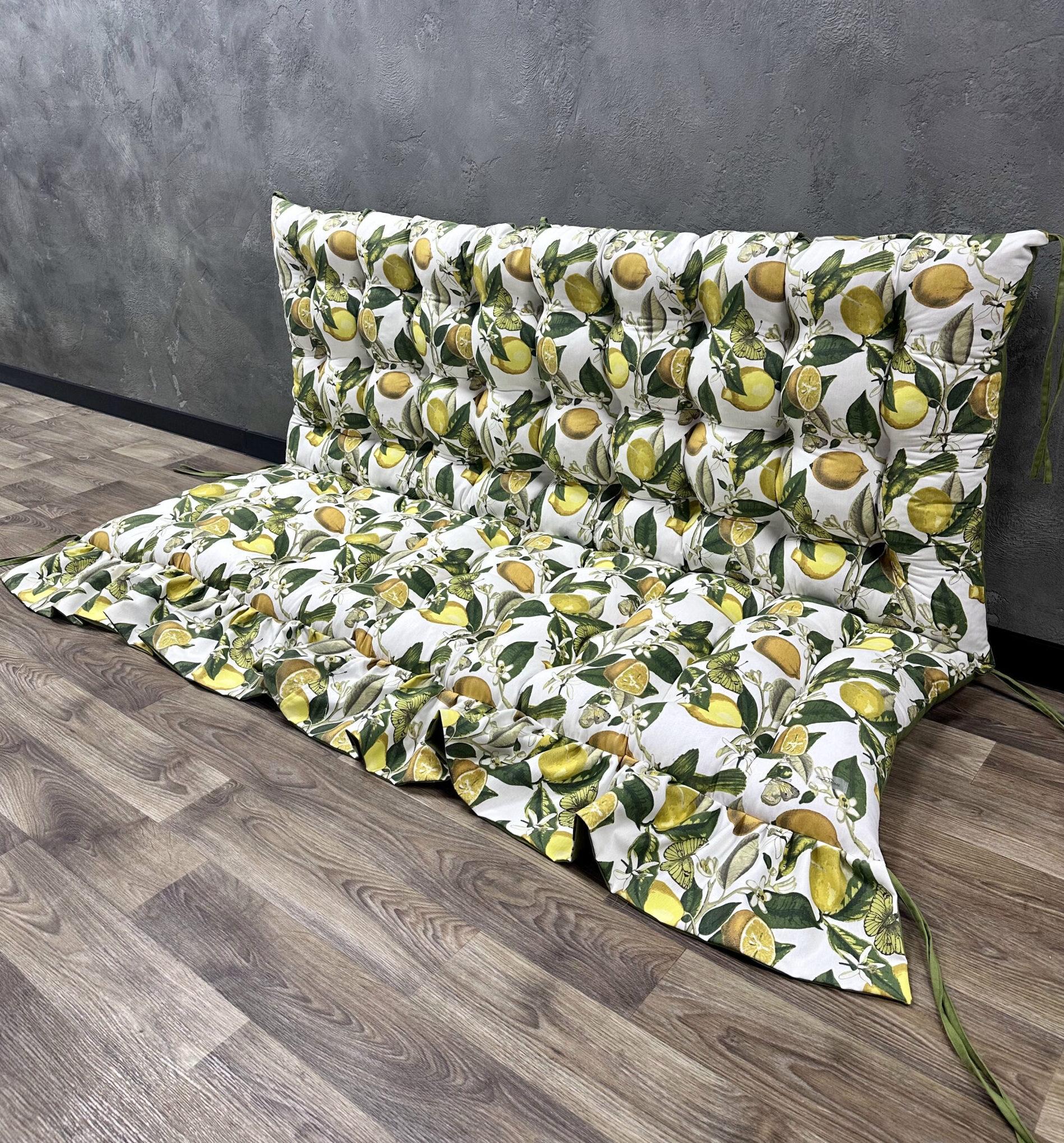 Подушка Сomfort Home Lemon meyeri на поддоны/качели/каркасы/садовую мебель с рюшей 100х50х50 см