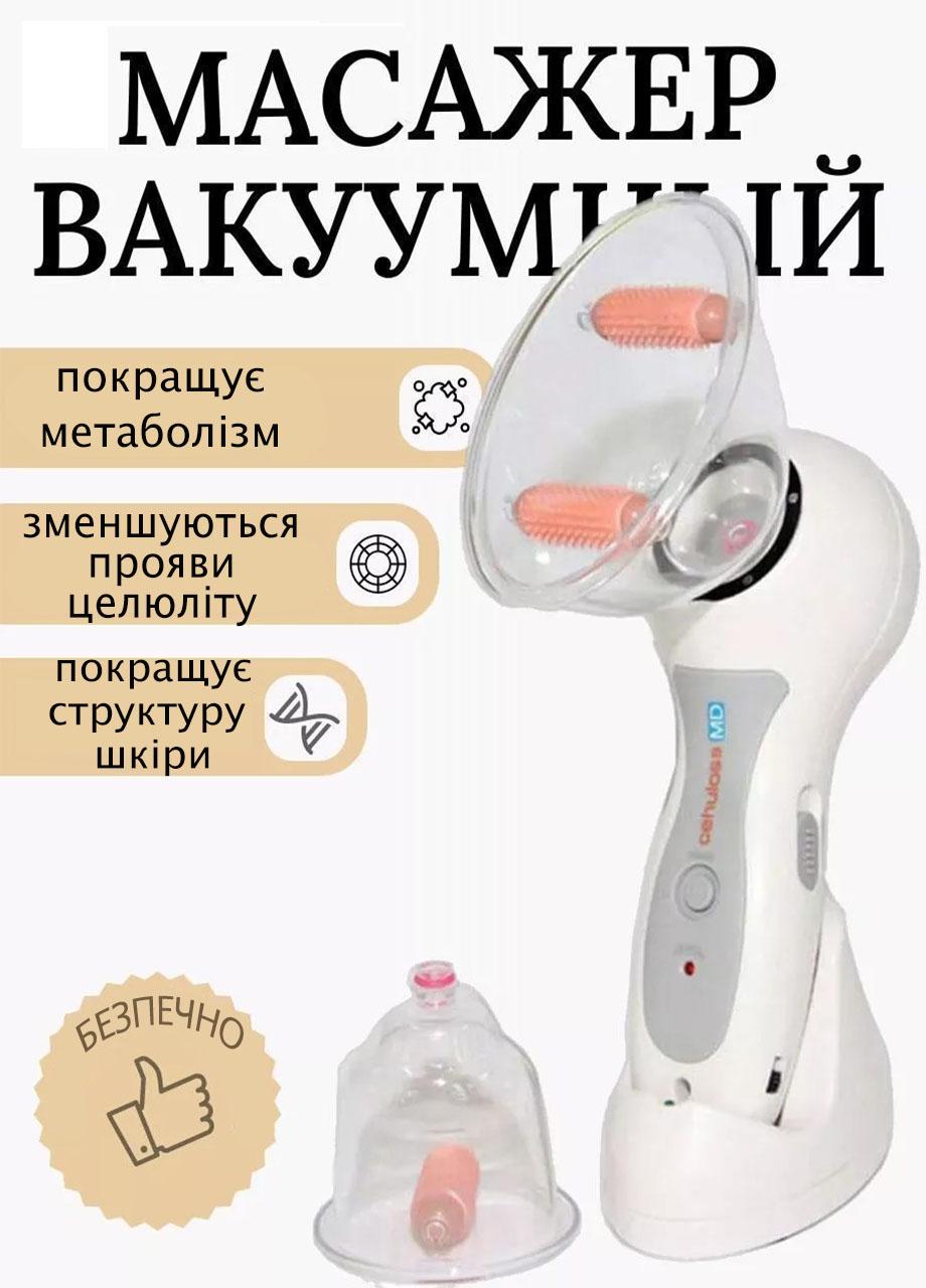 Массажер вакуумный антицеллюлитный Celluless MD H0195 аккумуляторный Белый (33537134МХ) - фото 4