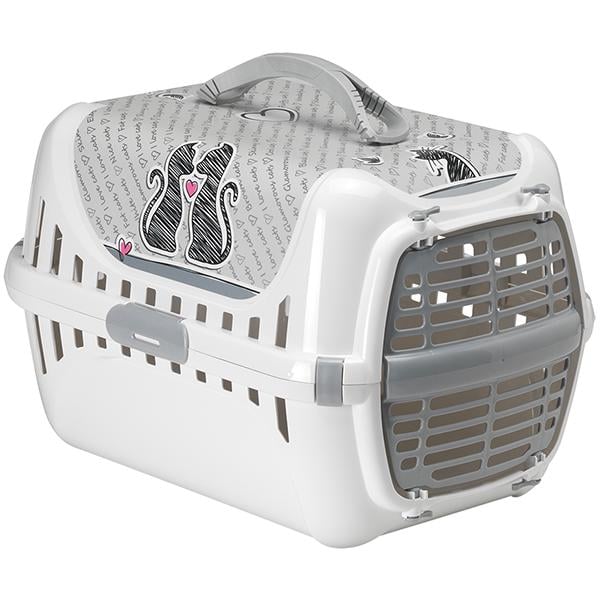 Переноска для котов Moderna Trendy Runner Cats In Love пластиковая дверца 50х32х34,5 см (T150026CL)