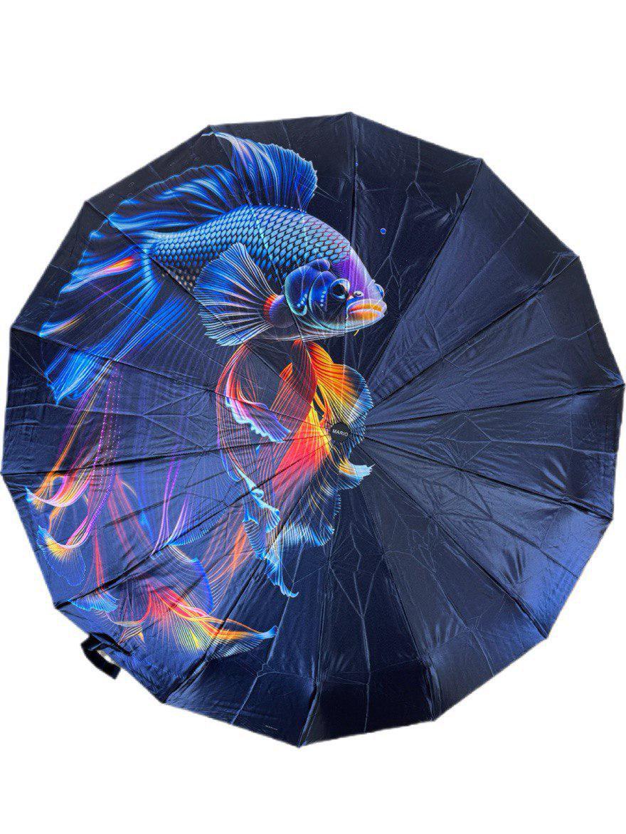 Зонтик женский автоматический Mario Рыбка 14 спиц антивитер (979/3) Зонтик женский автоматический Mario Рыбка 14 спиц антивитер (979/3)