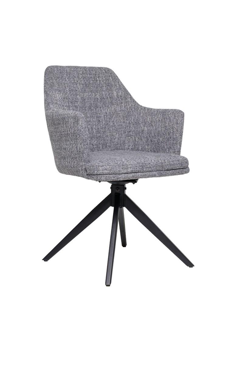 Стул поворотный Vetro Mebel R-95 металл/ткань рогожка Черный/Серый