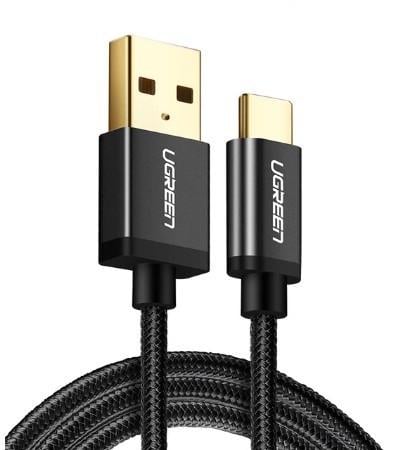 Кабель зарядный Ugreen Type-C 3 A с алюминиевым корпусом и нейлоновой оплёткой 1 м (US174)