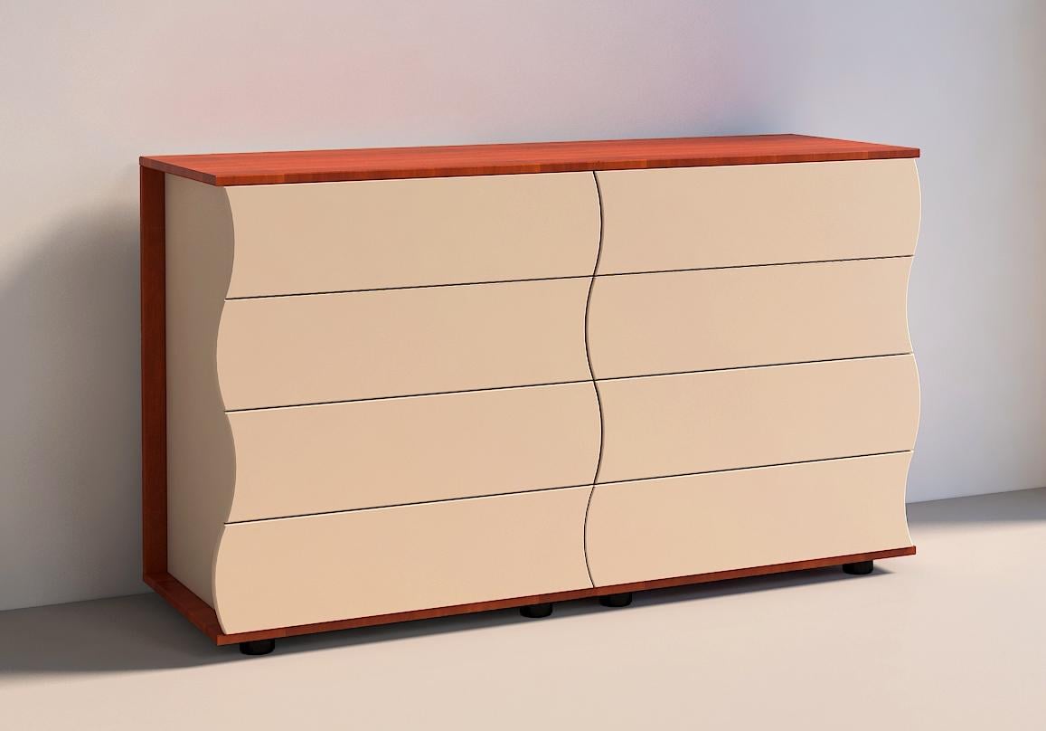 Комод Мастер Форм Наяда 04210 большой 1270х450х760 мм Яблоня/Бежевый