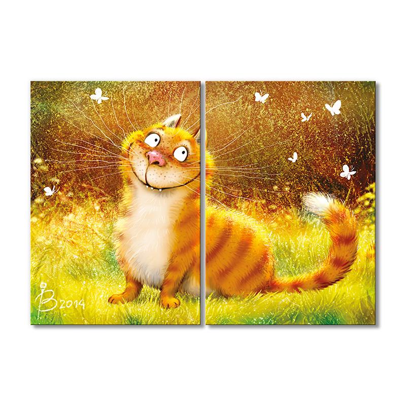 Модульная картина Рыжий улыбака 2 модуля 50x75 см