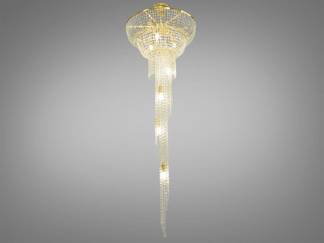 Люстра хрустальная FH012-600X1800G1-LS на 13 ламп Золотой (1904001185)