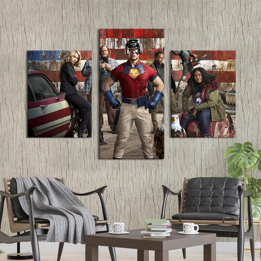 Картина на холсте триптих Каст сериала Миротворец 96x60 см (1490-32)