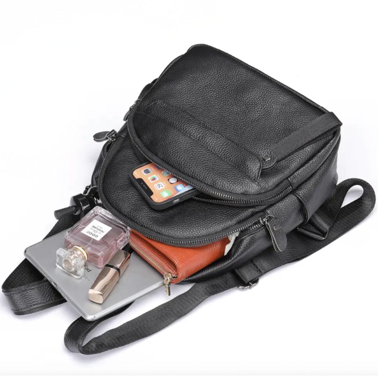 Рюкзак жіночий Lorian з натуральної шкіри на одне велике відділення Чорний (LR 25319-black) - фото 7 Рюкзак жіночий Lorian з натуральної шкіри на одне велике відділення Чорний (LR 25319-black) - фото 7