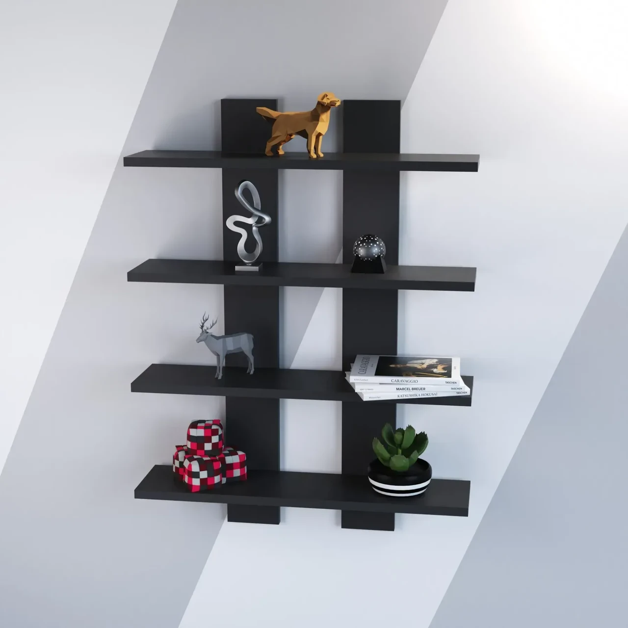 Полиця навісна Kontinent П-4 60х12х80 см Антрацит (52719478) - фото 1 Полиця навісна Kontinent П-4 60х12х80 см Антрацит (52719478) - фото 1