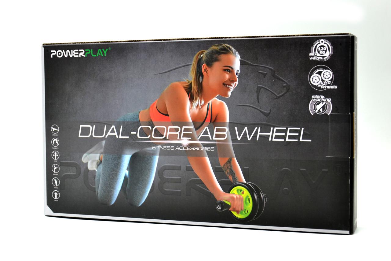 Колесо для пресса двойное PowerPlay 4327 Dual-Core Ab Wheel Черно-зеленый (PP_4327_Black/Green) - фото 10