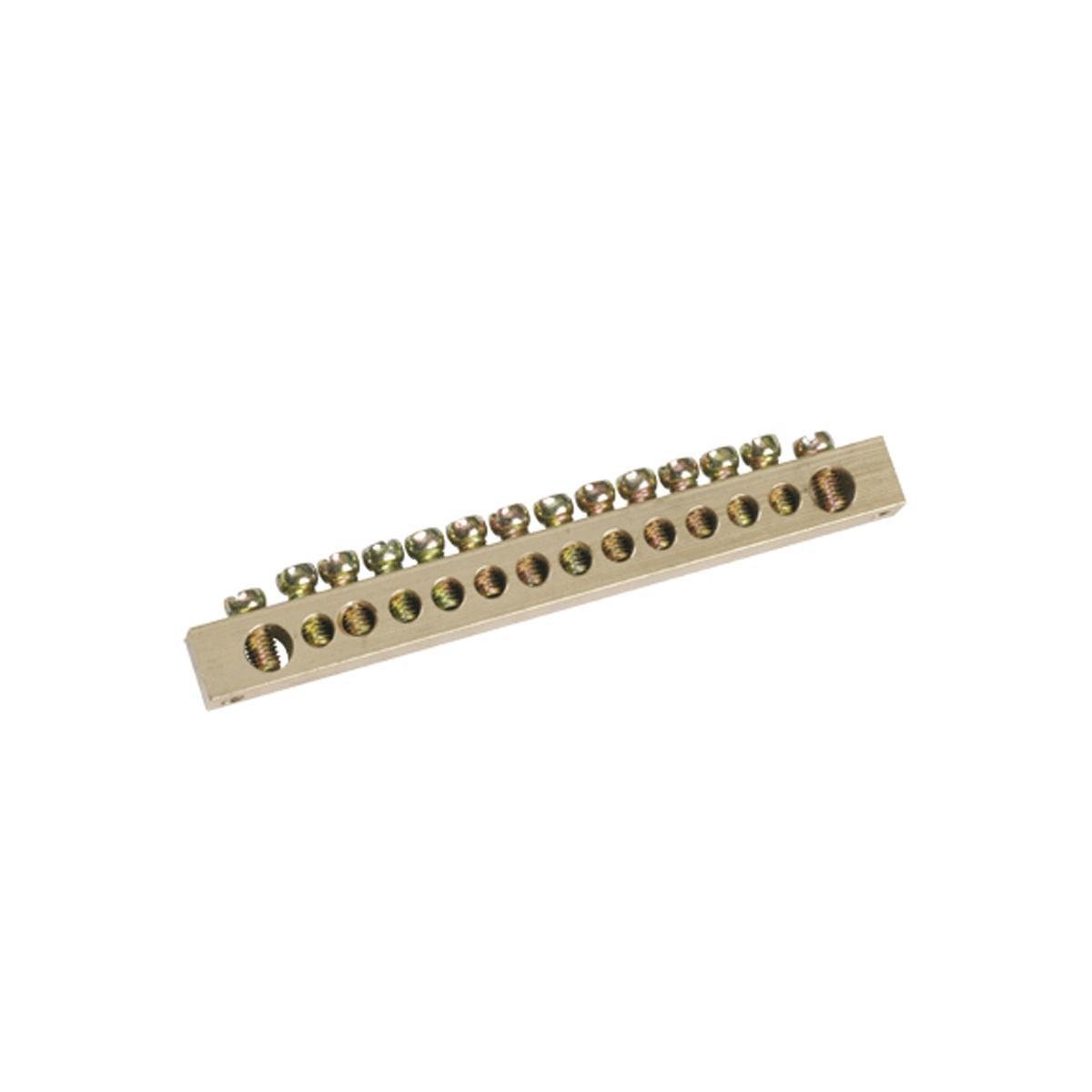 Шина нулевая УЭК 14 крепежных отверстий по краям медь 6х9 мм (YNN11-14-100)