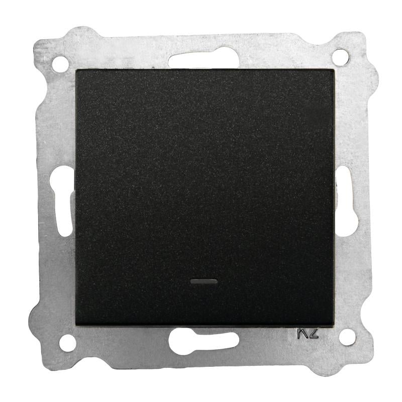 Механизм выключателя одинарного с подсветкой врезного EXEN Черный (290-001402-201)