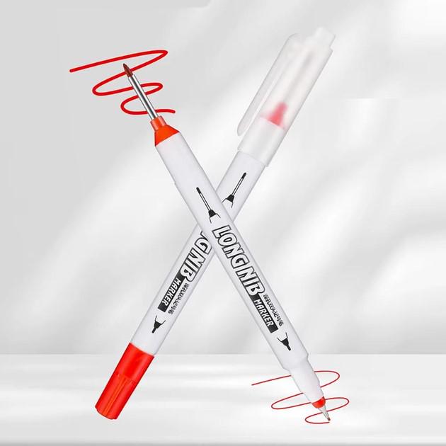 Маркер строительный с длинным носиком стержнем двухсторонний перманентный 2,0 мм Красный (06-103.1) - фото 5 Маркер строительный с длинным носиком стержнем двухсторонний перманентный 2,0 мм Красный (06-103.1) - фото 5