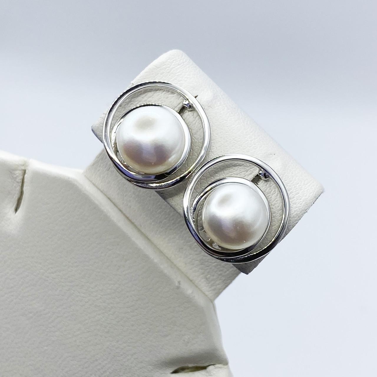 Серьги серебряные с жемчугом 5,4 г (2335905867)