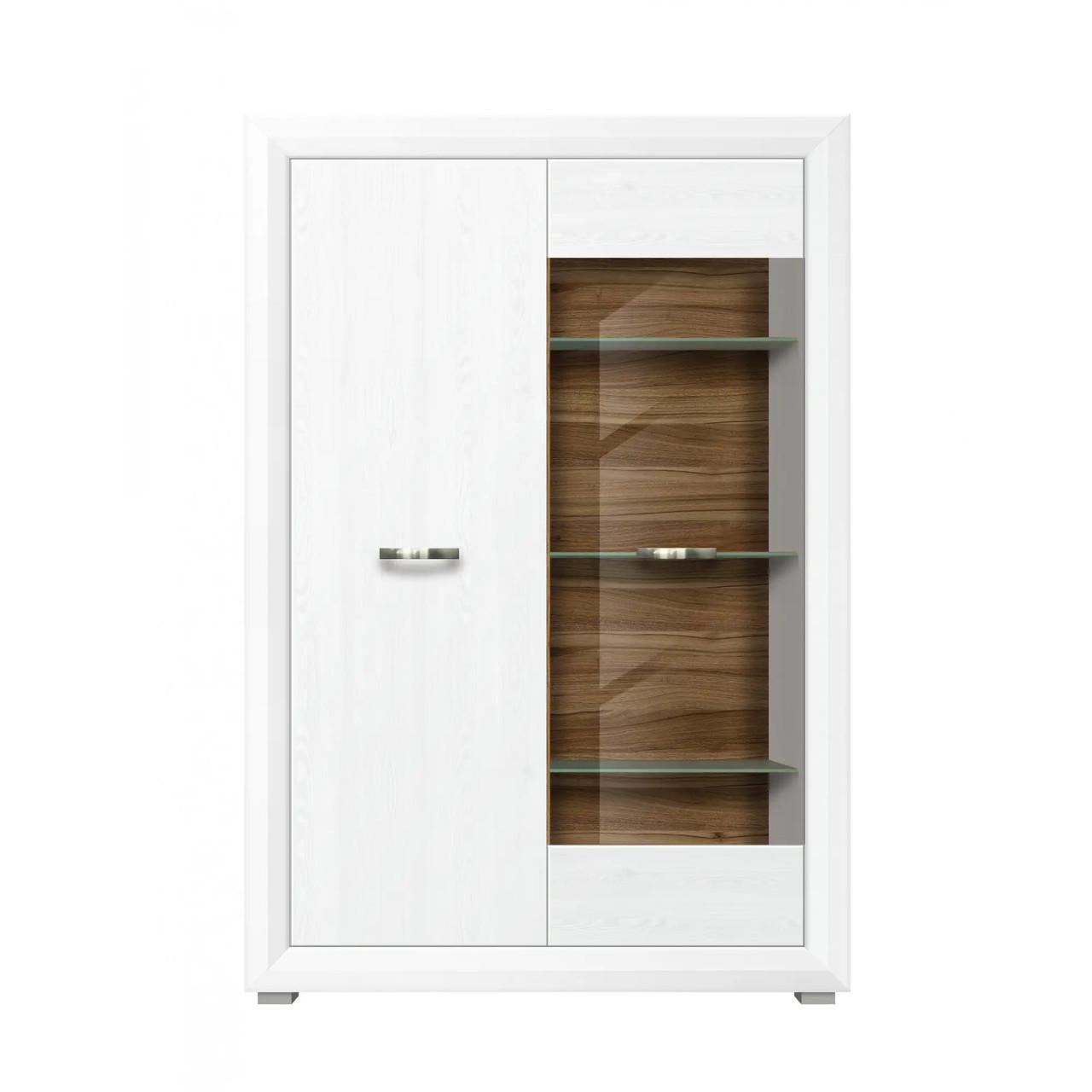 Пенал-витрина с подсветкой ВМК БРВ Маркус REG1W1D Джанни/Дуб каменный (GRB-1822)