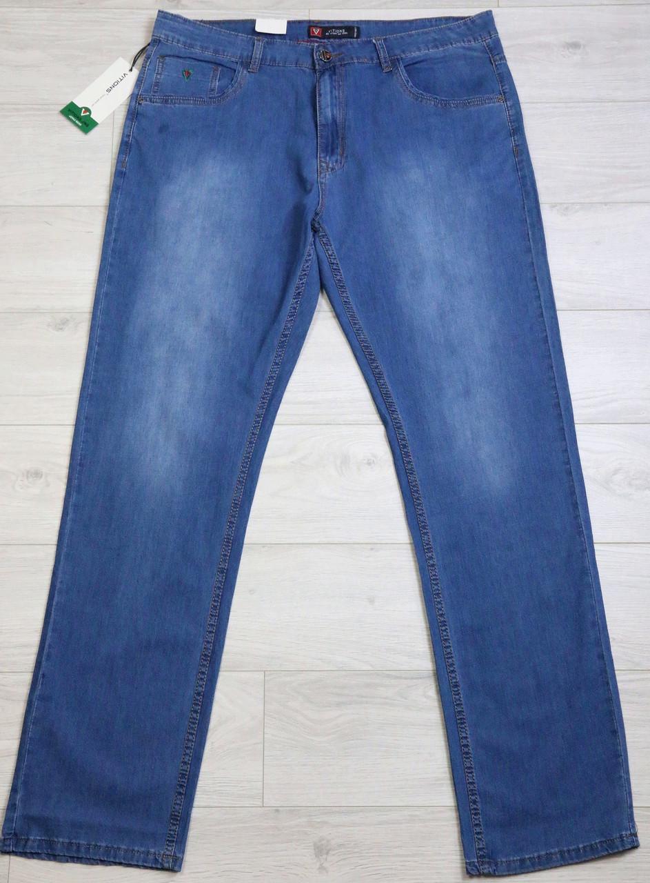 Джинси чоловічі літні Vitions класичні супер баталов з рівним покроєм р. 48 Синій (1369)