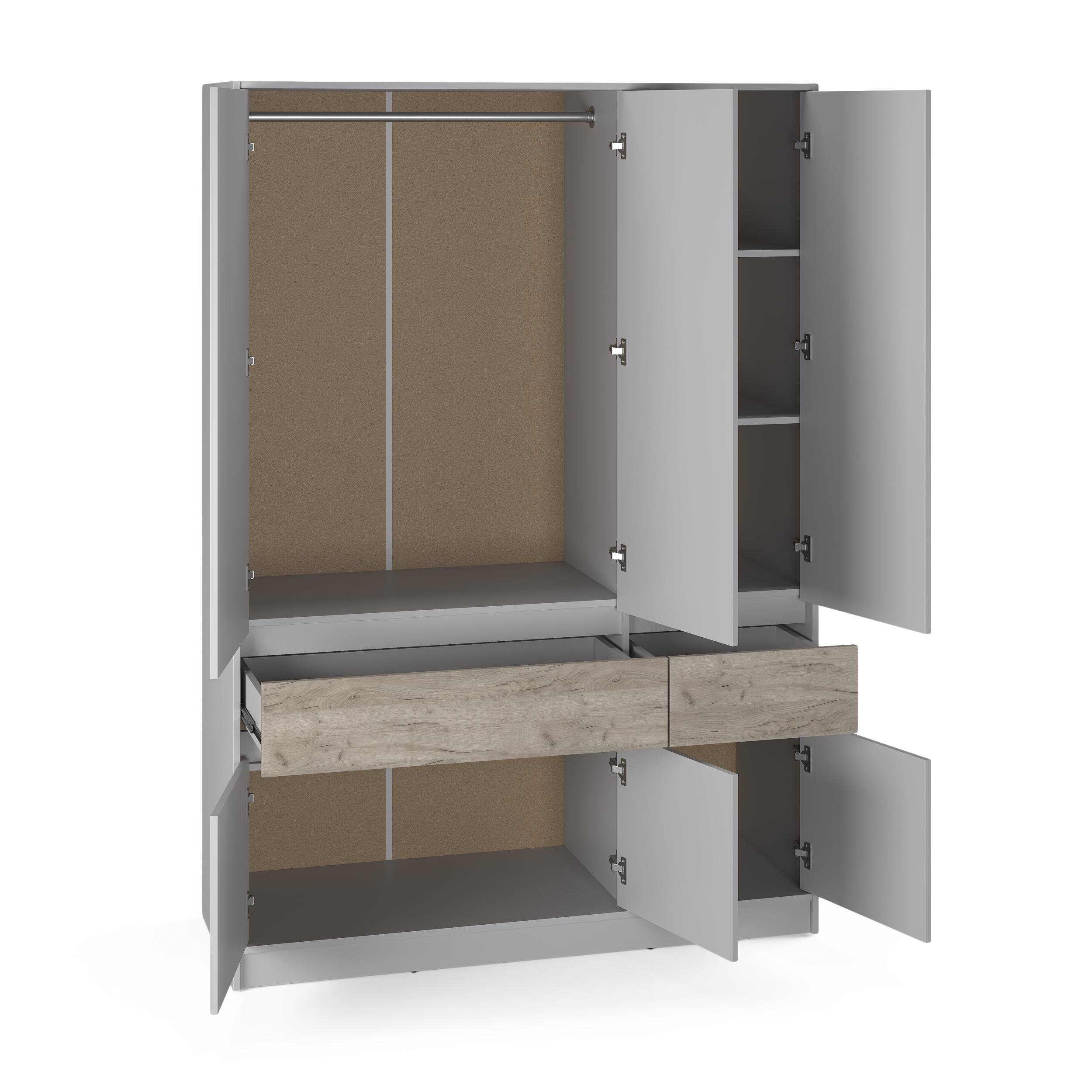 Шкаф Everest Style 1400х530х2030 мм Кашемир/Крафт серый (11475) - фото 4 Шкаф Everest Style 1400х530х2030 мм Кашемир/Крафт серый (11475) - фото 4