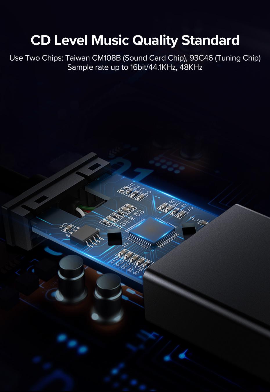 Звукова карта з підтримкою мікрофону UGREEN USB-2x 3,5 мм minijack 16 біт/48 кГц 7.1 Канал 1 м Чорний (50711) - фото 10 Звукова карта з підтримкою мікрофону UGREEN USB-2x 3,5 мм minijack 16 біт/48 кГц 7.1 Канал 1 м Чорний (50711) - фото 10