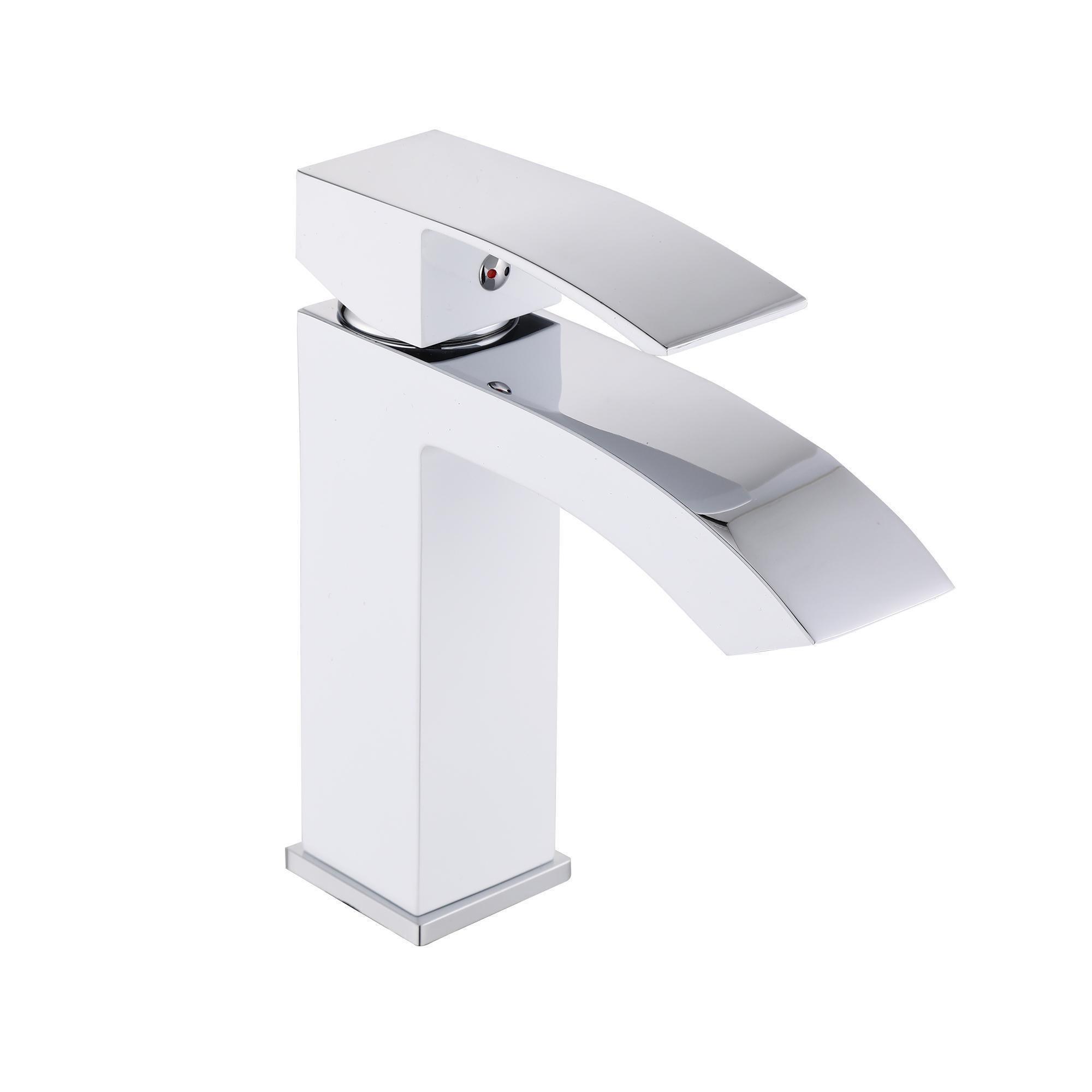 Смеситель для раковины Qtap Swan Cascada QTSWA270CRW45568 Chrome/White (SD00051692)