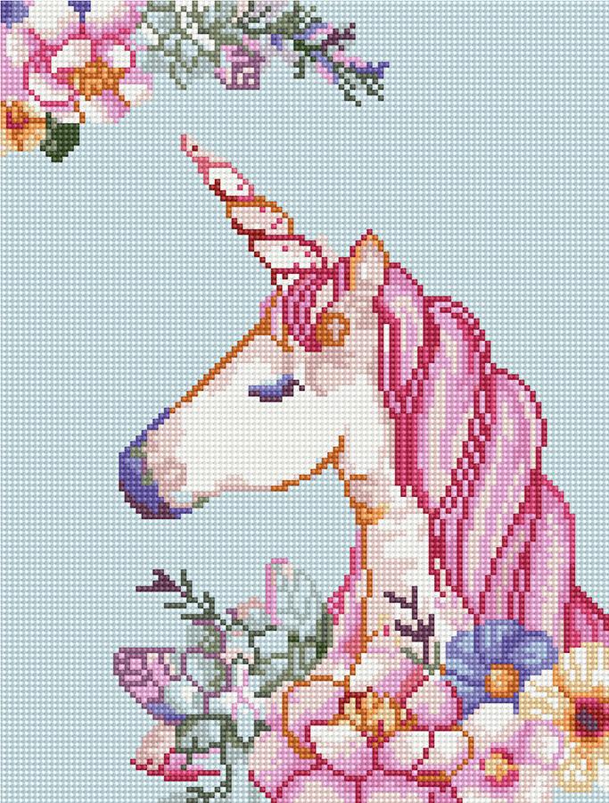 Алмазная мозаика Никитошка Единорог в цветах 30x40 см (EJ1050)