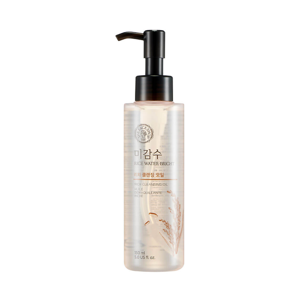 Гидрофильное масло THE FACE SHOP RICE WATER BRIGHT CLEANSING RICH OIL с экстрактом отрубей и риса для деликатного очищения 150 мл