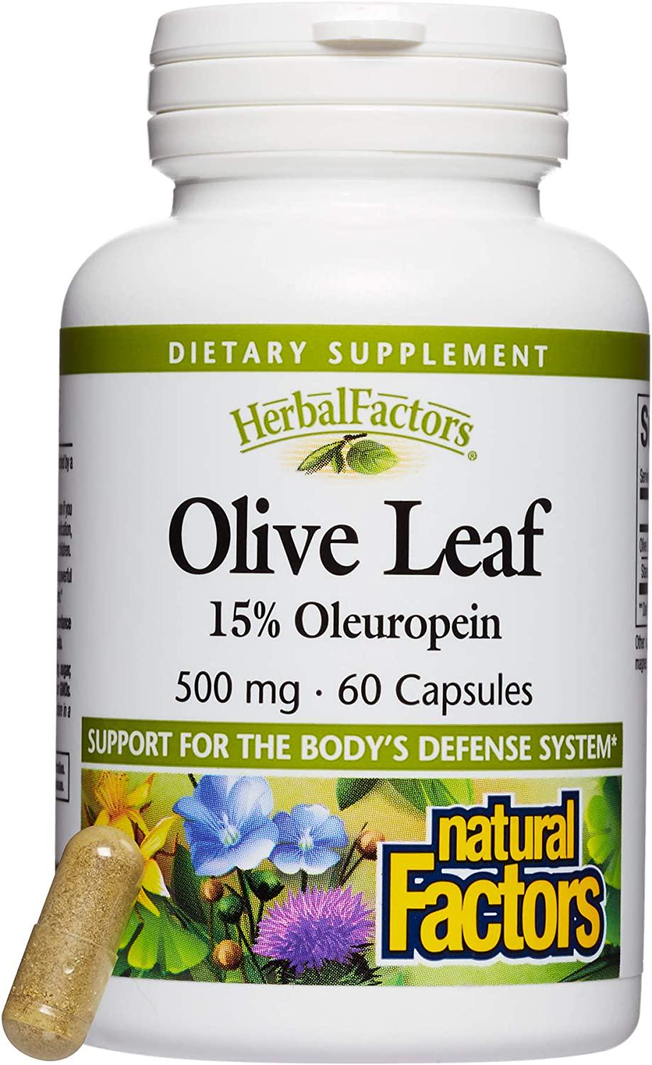 Экстракт оливковых листьев Natural Factors Olive Leaf Extract 500 mg 60 Capsules