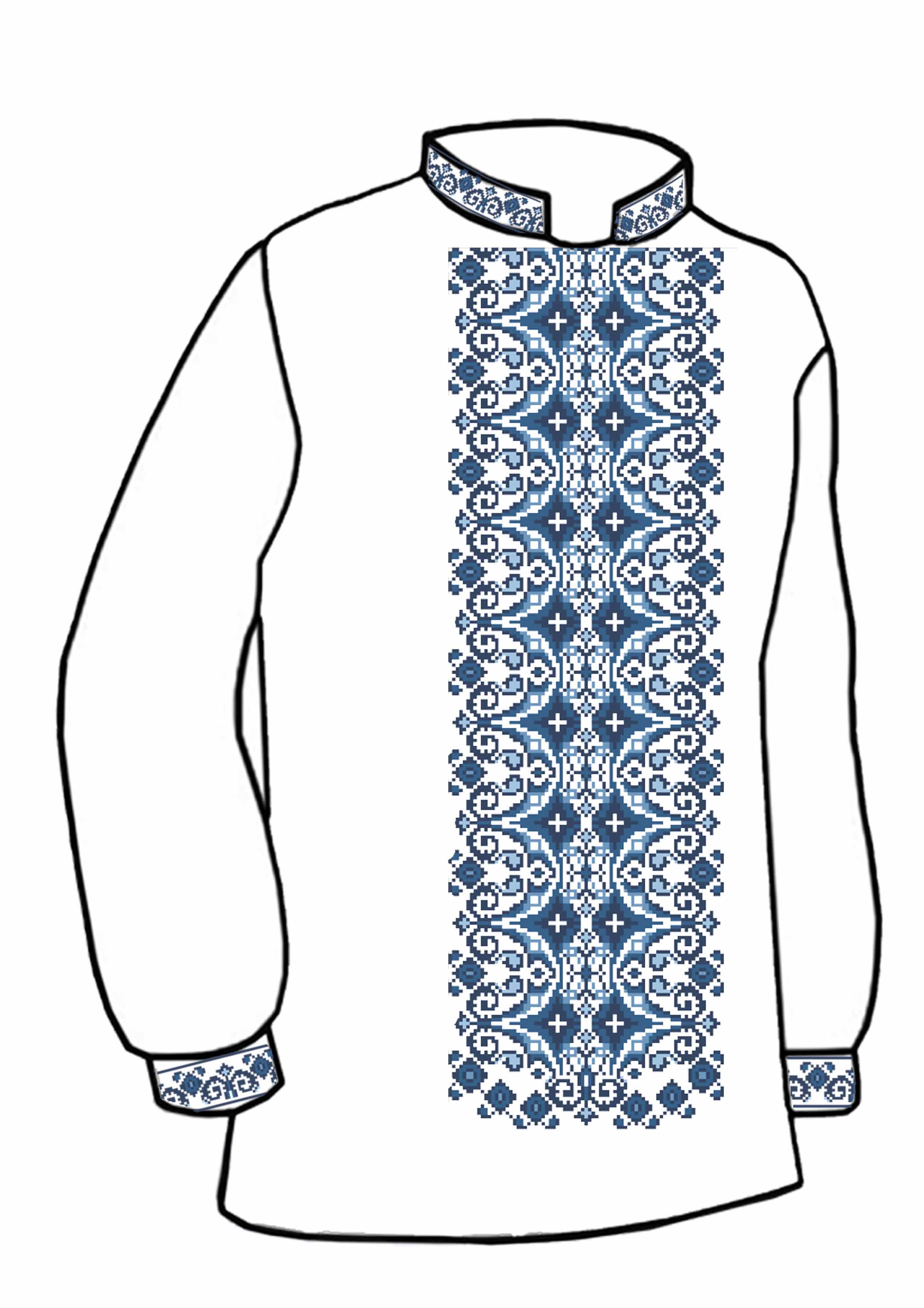 Заготовка для вишивки нитками або бісером сорочка СЧ-59 домоткане полотно