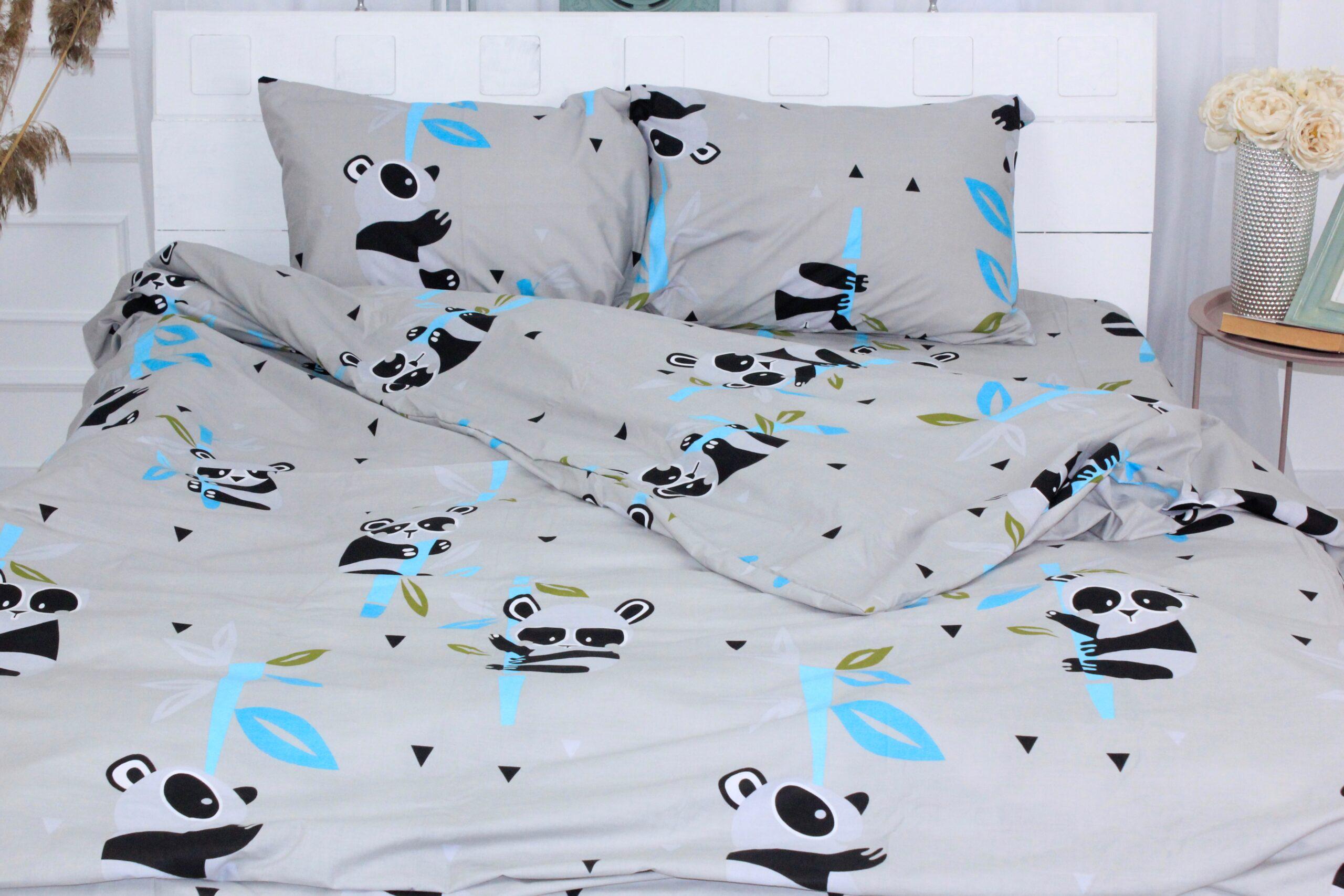 Комплект постельного белья MirSon 17-0504 Panda is gray детский бязь 110х140 см (2200003616996)