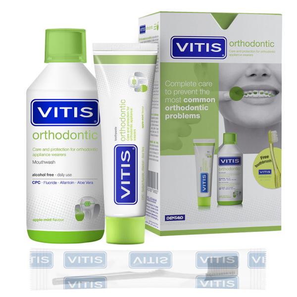 Набор Vitis Ortodontic Access для брекет-системы ополаскиватель 500 мл зубная паста 100 мл (1050)