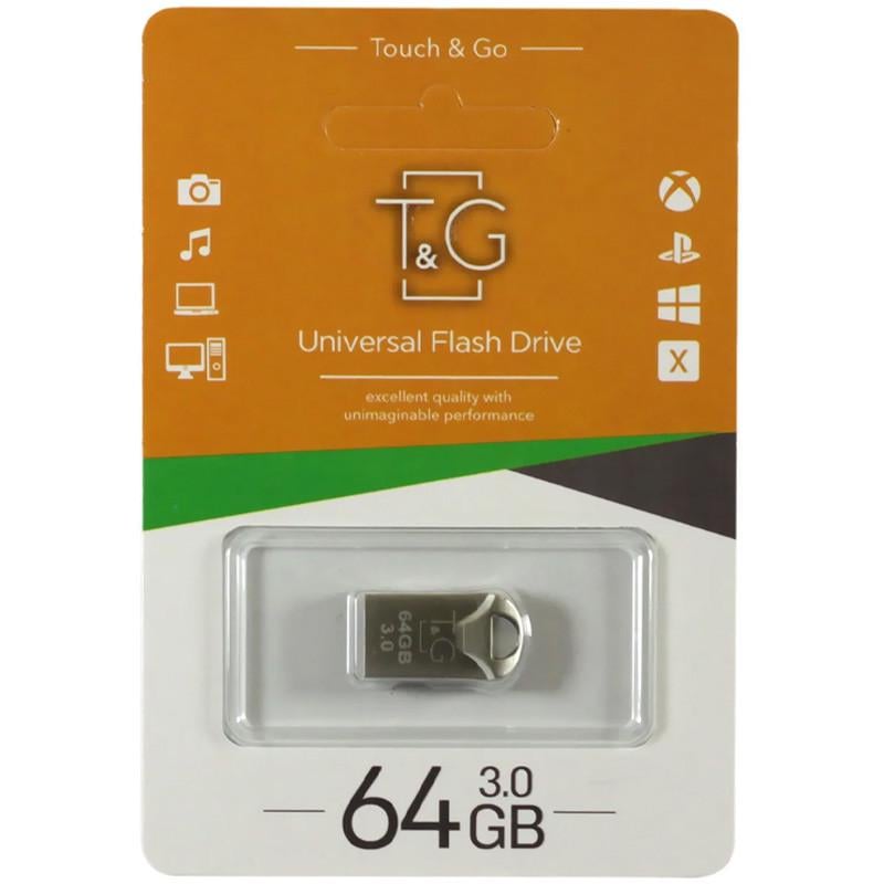 Флеш-драйв USB 3,0 Flash Drive T&amp;G 106 Metal Series 64GB Серебряный (00000042039_1)