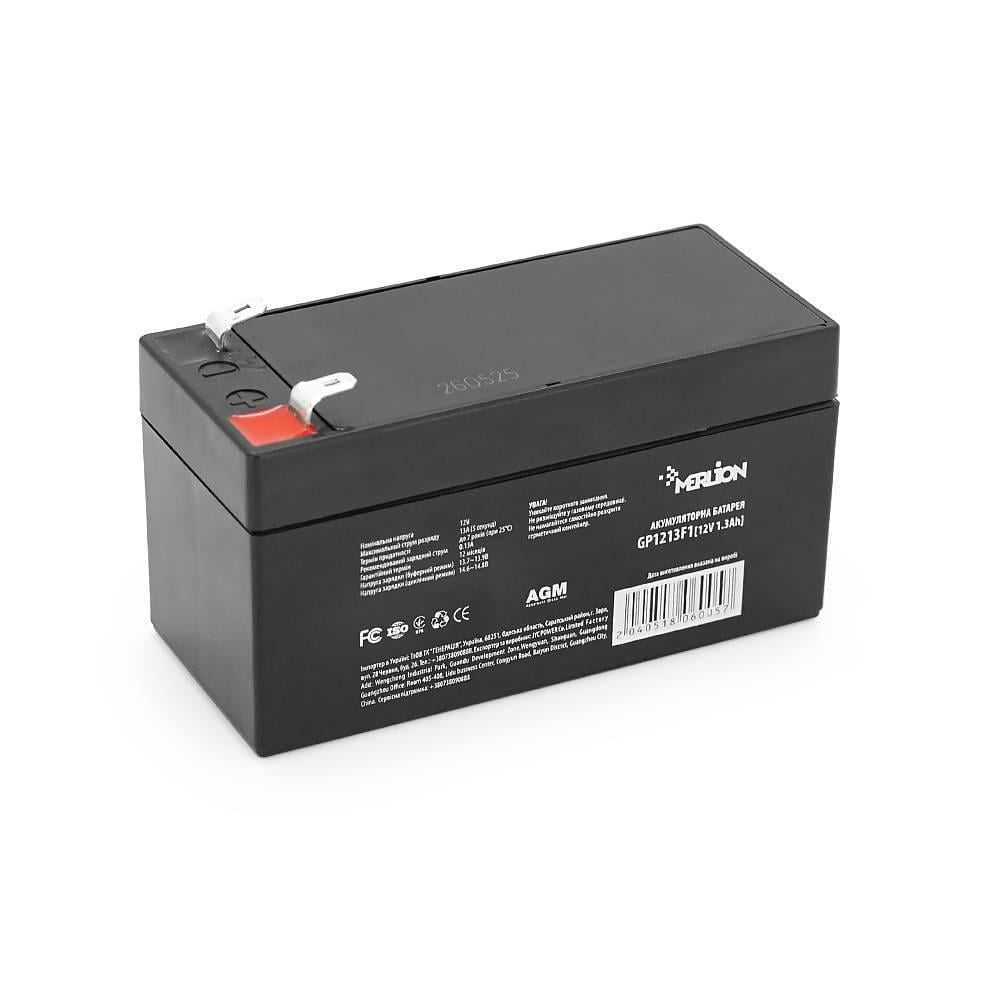 Батарея акумуляторна Merlion AGM GP1213F1 12V 1,3Ah 97х44х50 мм Black (30958)
