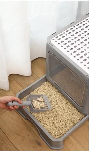 Лоток котячий з висувним ящиком для наповнювача і лопаткою (F055) - фото 6 Лоток котячий з висувним ящиком для наповнювача і лопаткою (F055) - фото 6