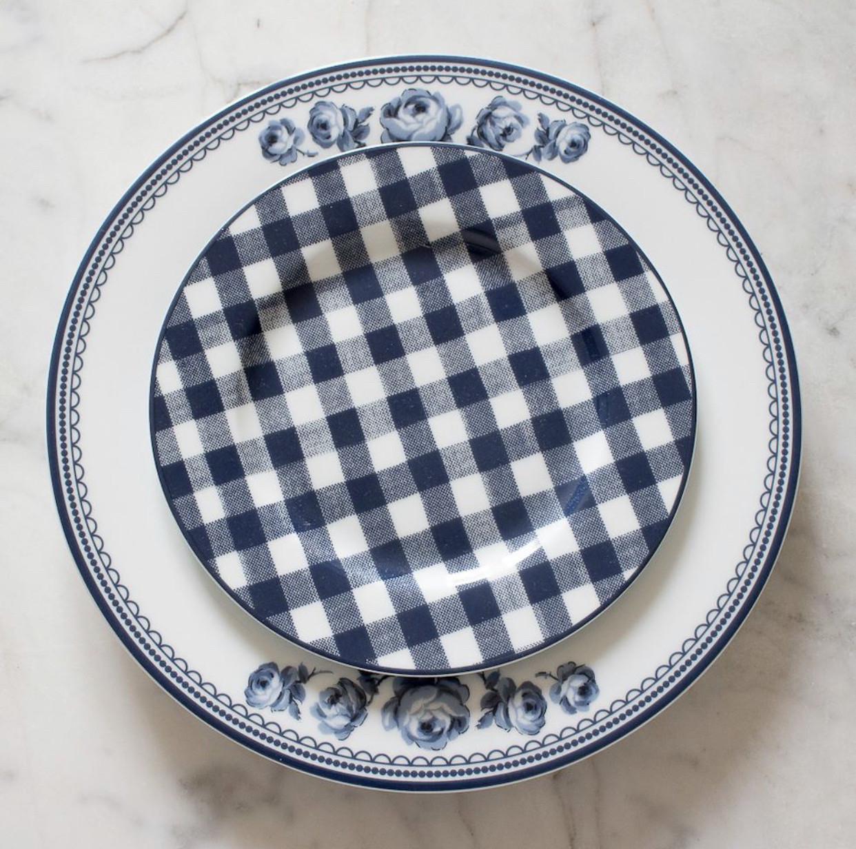 Тарелка Katie Alice Vintage Indigo Gingham клетка 19 см Синий/Белый (SP002-GI) - фото 2