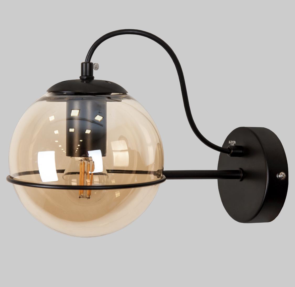 Бра с шаром 15 см Черный (61-J2017-1 BK+BR)