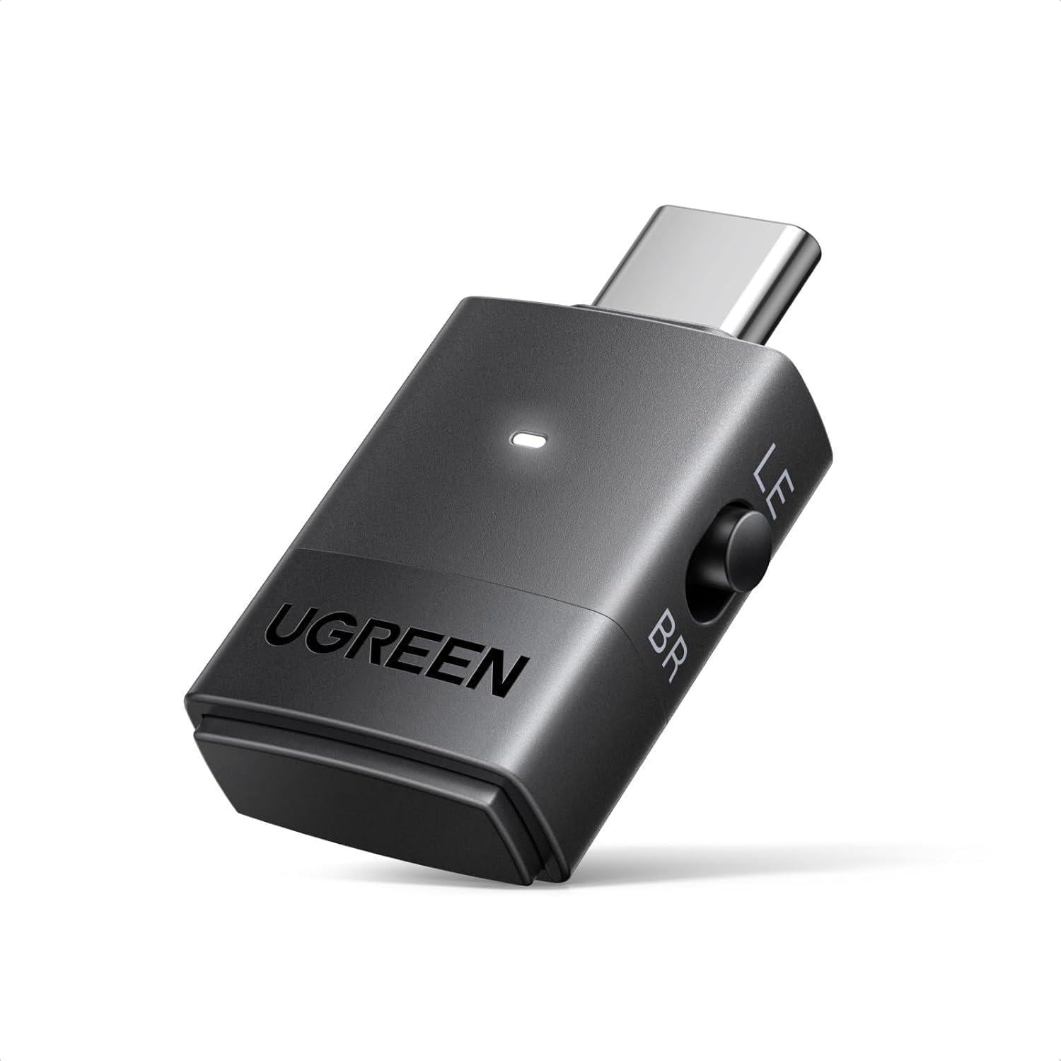 Аудиоадаптер беспроводной UGREEN BT701 USB-C Bluetooth 6.0 Auracast Черный (65708)