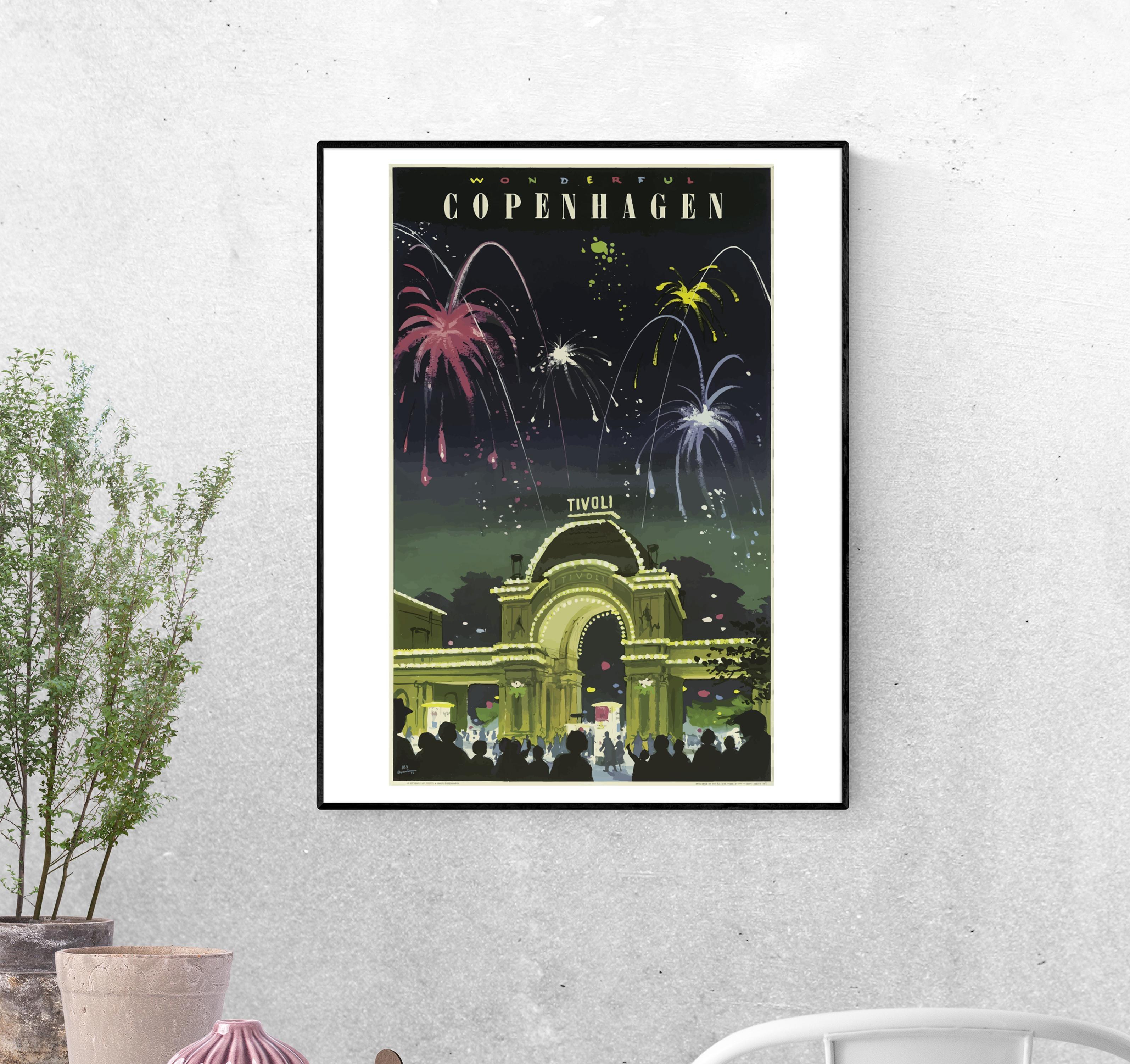 Тревел-постер Копенгаген. Замечательные фейерверки формат А-1