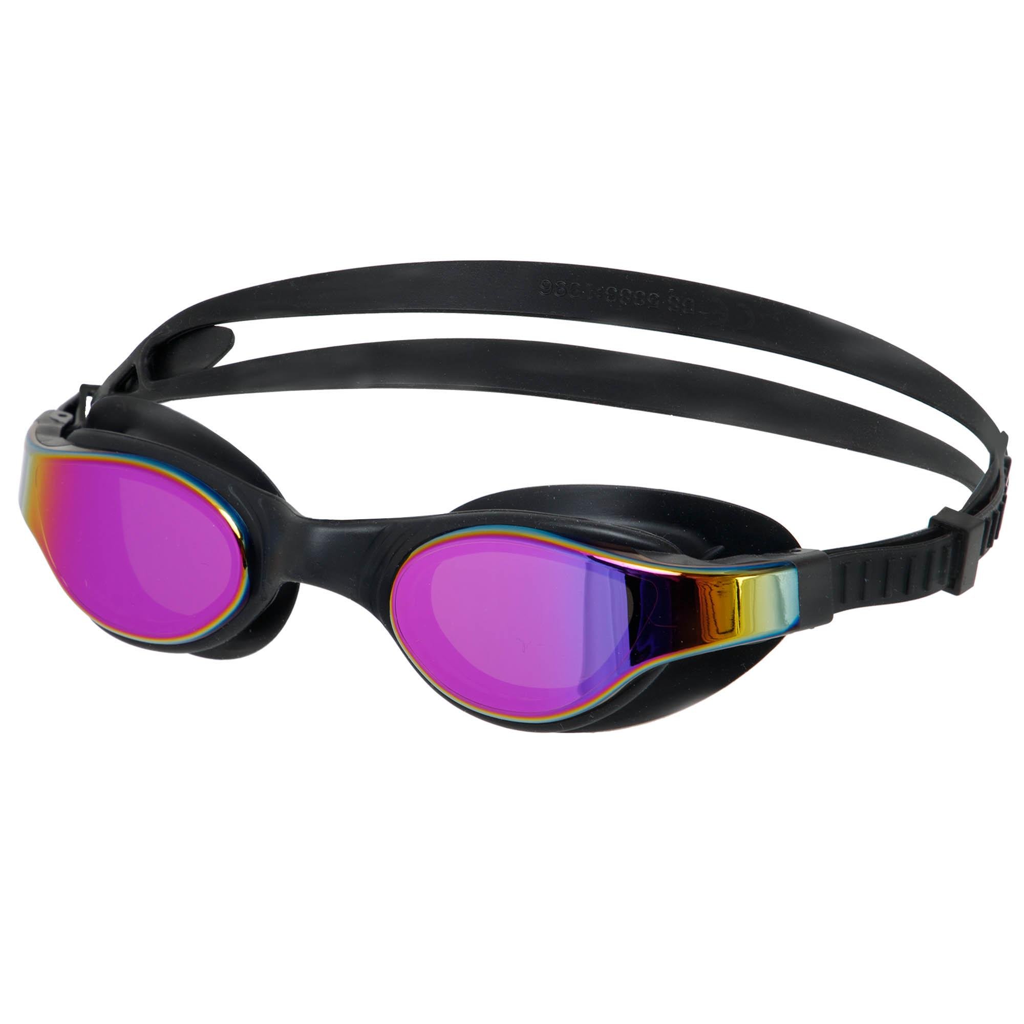 Очки для плавания взрослые MadWave RAY Rainbow M042003 радужные линзы Черный (M042003_Черный)