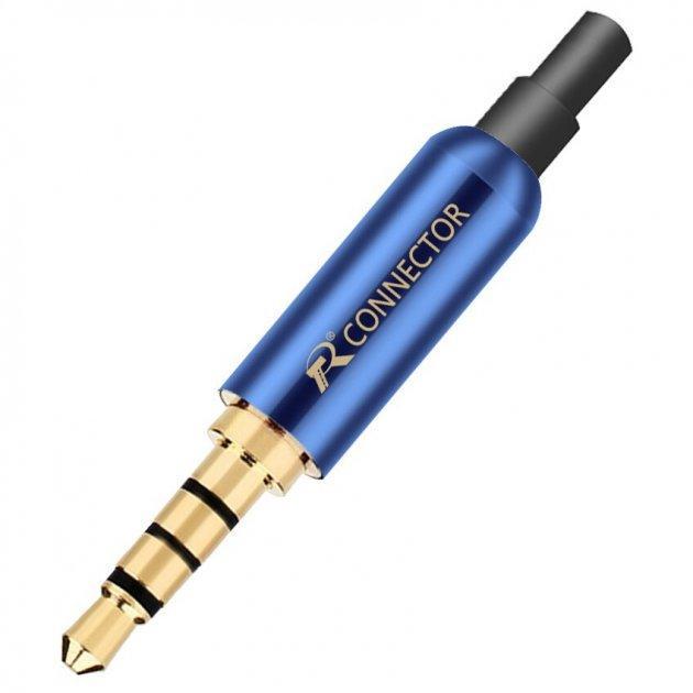 Штекер під паяння R Connector 3,5 мм Jack 4 pin Blue/Gold (A48432) Штекер під паяння R Connector 3,5 мм Jack 4 pin Blue/Gold (A48432)
