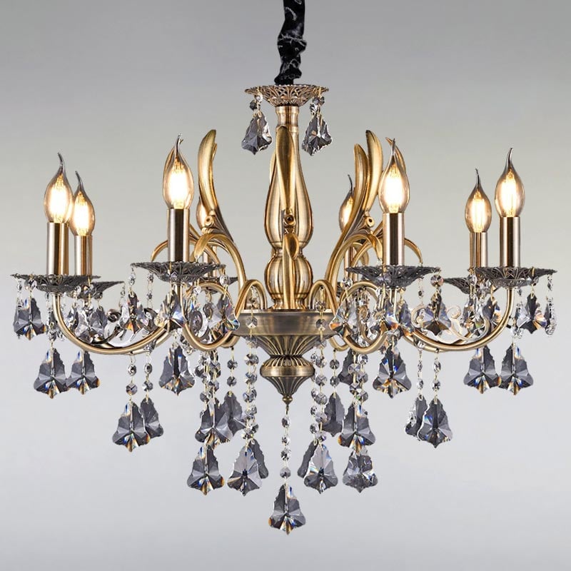 Люстра подвесная Light House NM-15276/8E AB хрустальная Бронза