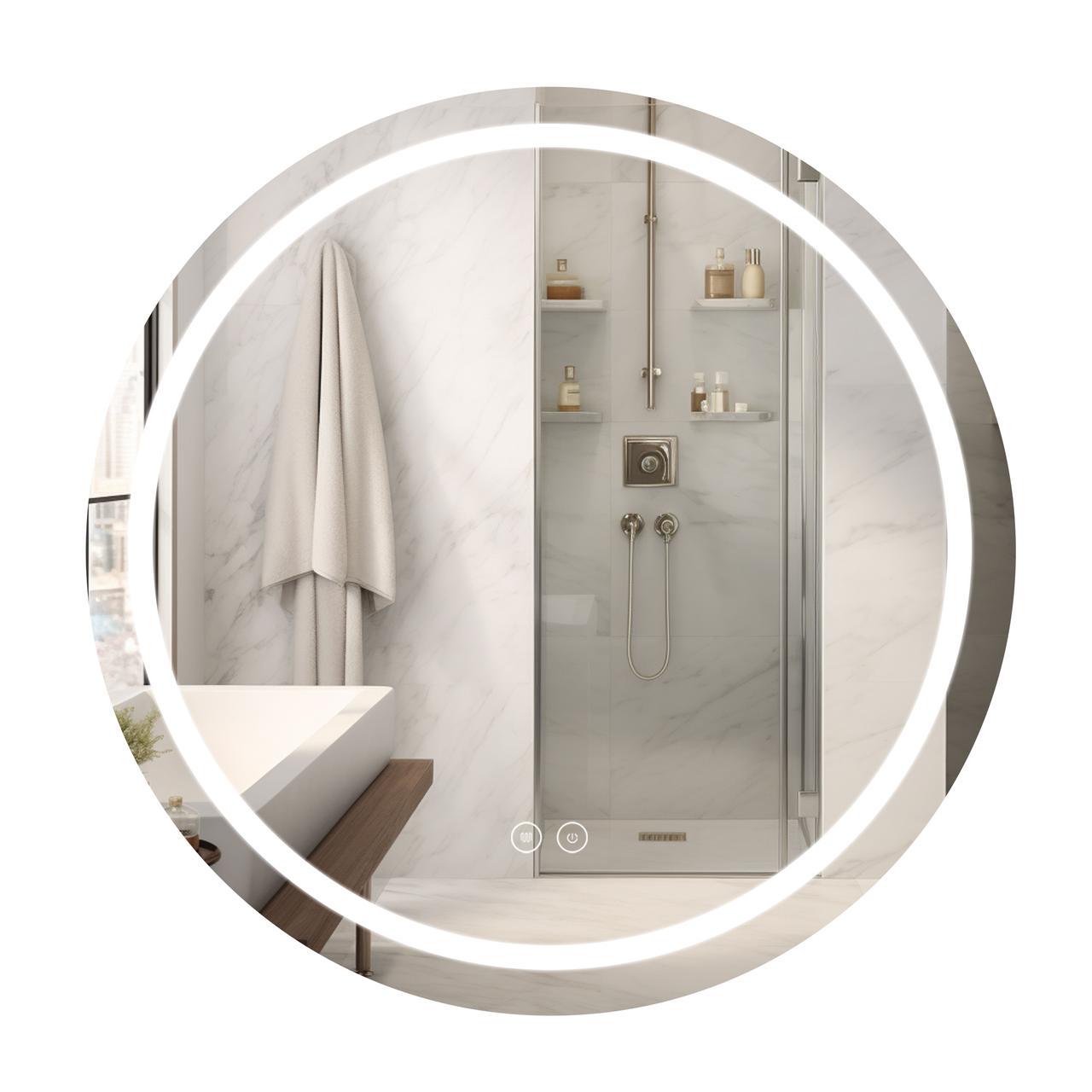 Зеркало Qtap Mideya MI6 с LED-подсветкой Touch/с антизапотеванием/димером 900 мм (QT2078NCR9090W)