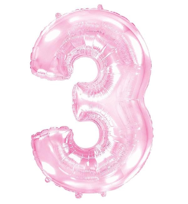Шарик Цифра 3 100 см Розовый (12360727) - фото 1 Шарик Цифра 3 100 см Розовый (12360727) - фото 1